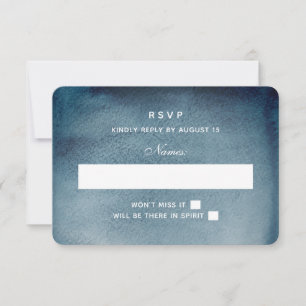 Cartão RSVP Marinho rsvp. Casamento moderno com azul de água.