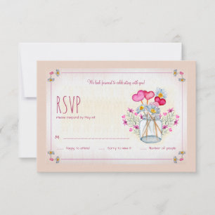 Cartão RSVP Mason Jar of Love