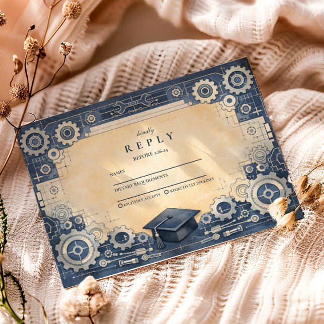 Cartão RSVP Mechanical Engineer Graduation (Criador carregado)