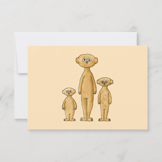 Cartão RSVP Meerkats. (Frente)