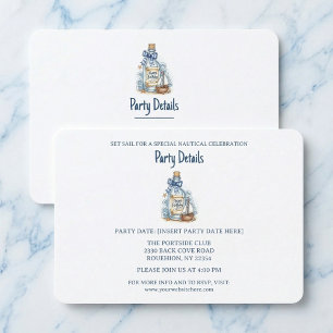 Cartão RSVP Mensagem em Garrafa Vela de Aniversário Código QR