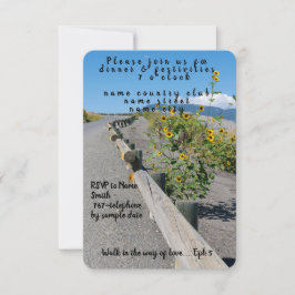 Cartão RSVP Mesa casual da estrada de montanha ocidental dos S