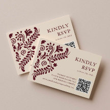 Mexican Burgundy Wedding QR Code