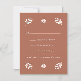 Cartão RSVP Mexicano Terra Cotta