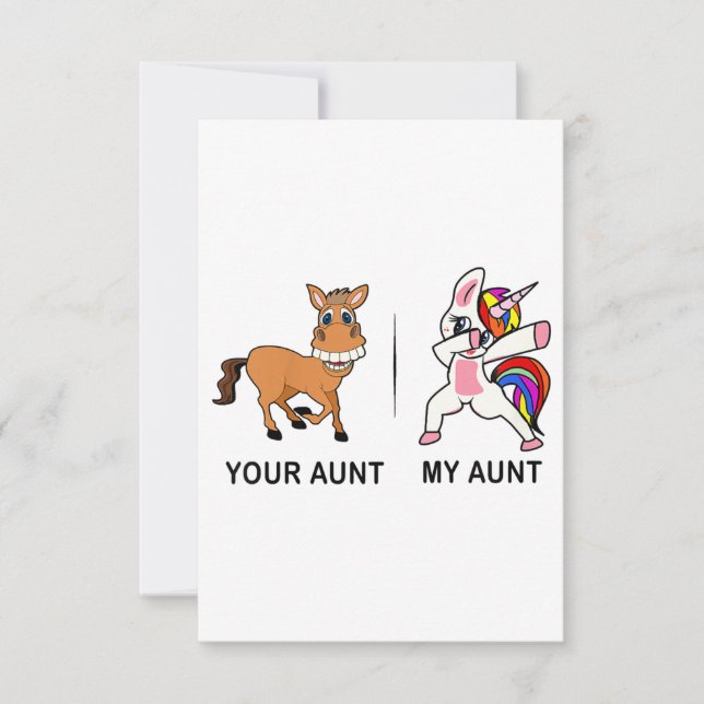 Cartão RSVP Minha Tia Sua Tia Oferece Presentes Para Tia (Frente)