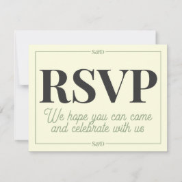 Cartão RSVP Minimal Modern Editable Wedding