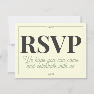 Cartão RSVP Minimal Modern Editable Wedding