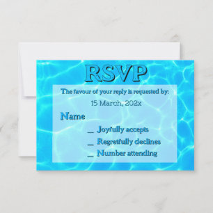 Cartão RSVP Minimalismo de Reflexão da Água do Azure Turquoise