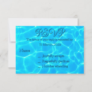 Cartão RSVP Minimalismo de Reflexão da Água do Azure Turquoise
