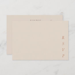 Cartão RSVP Minimalist Copper Desert Cocoa Script Wedding