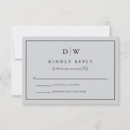 Cartão RSVP Minimalist Monogram Wedding