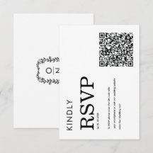 minimalista clássico simples QR preto & branco RSV