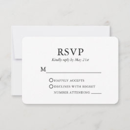 Cartão RSVP Minimalista Elegante Moderno de Casamento
