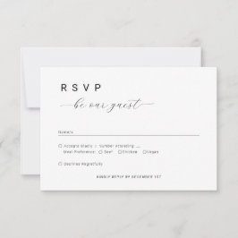 Cartão RSVP Minimalista Simples Seja nosso roteiro de casament