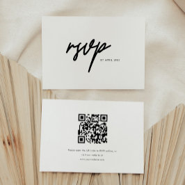 Cartão RSVP Minimalistic Modern Black & White Graduation Party