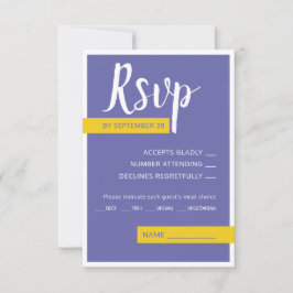 Cartão RSVP Mínimo de casamento roxo moderno