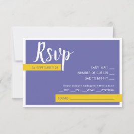 Cartão RSVP Mínimo de casamento roxo moderno