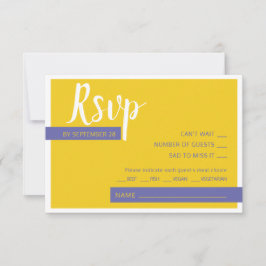 Cartão RSVP Mínimo de casamento roxo moderno