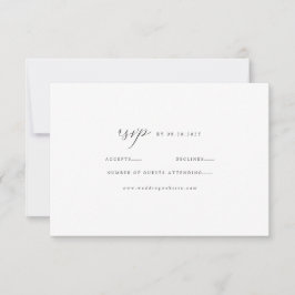 Cartão RSVP Mínimo Elegante preto e branco moderno