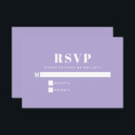 Cartão RSVP Mínimo Moderno Bat Mitzvah Lavanda Roxo<br><div class="desc">Bold Typografia Lavanda Púrpura Simples Mínima Mínima Bat Mitzvah RSVP Card</div>