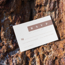 Cartão RSVP Mínimo Simples Marrom Elegante