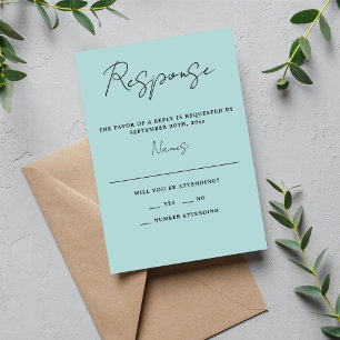 Cartão RSVP Mist Oceano Mínimo de Simplicidade 3 Script Verdad
