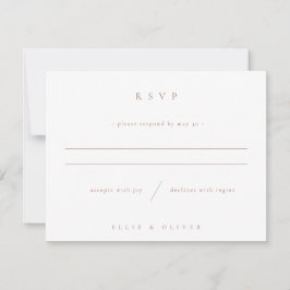 Cartão RSVP Mocha Mousse & White Boho Foto Moderna de Casament