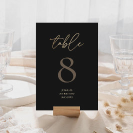 Cartão RSVP Modern Black Gold 21st Birthday Party Table Number