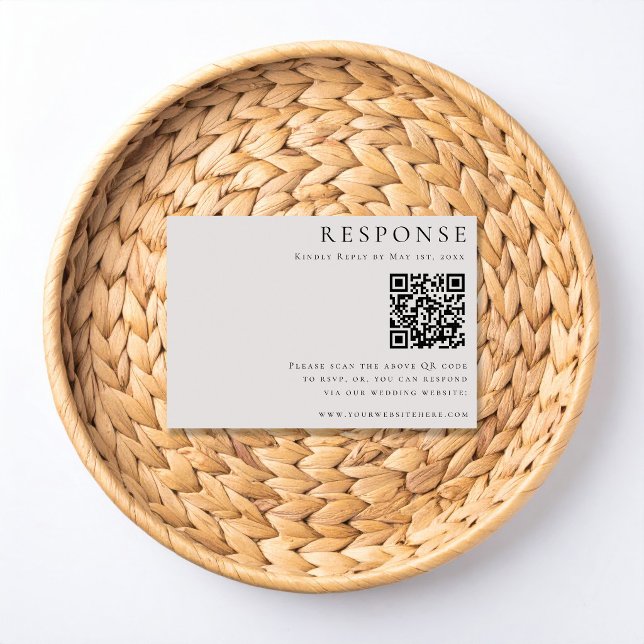 Cartão RSVP Modern Elegance WeddinRSVP QR Code Card (Criador carregado)