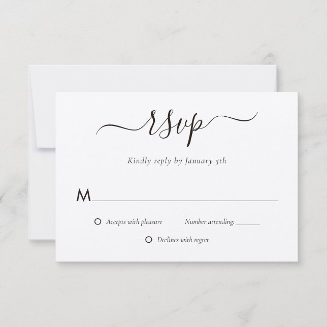 Cartão RSVP Modern Kraft Paper Wedding (Frente)
