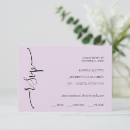 Cartão RSVP Modern Lilac Calliografia