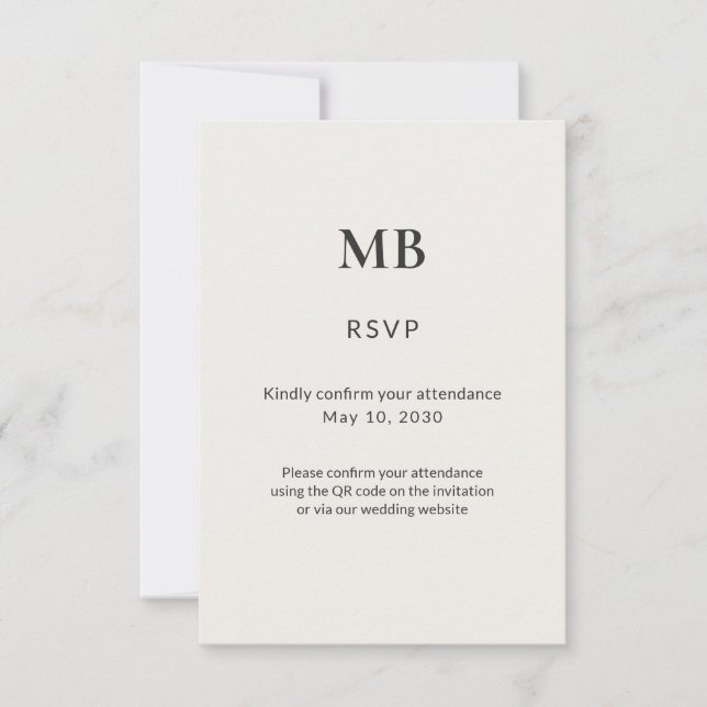 Cartão RSVP Modern Minimal Micro Wedding (Frente)