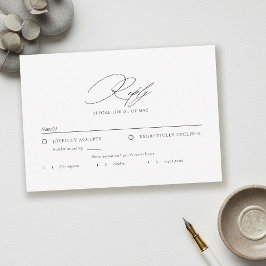 Cartão RSVP Modern Minimalist Typography Calligraphy Wedding