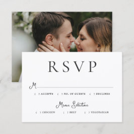Cartão RSVP Modern Photo Editorial Wedding