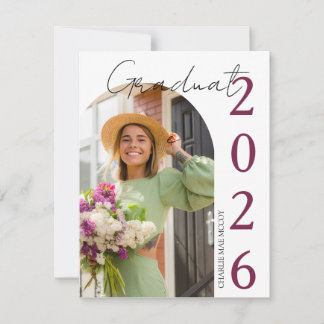 Cartão RSVP Modern Photo Graduation Invitation