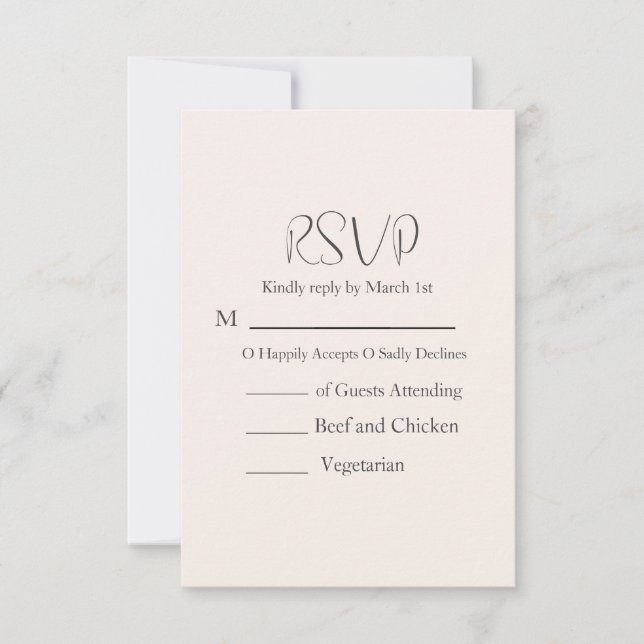 Cartão RSVP Modern Wedding (Frente)