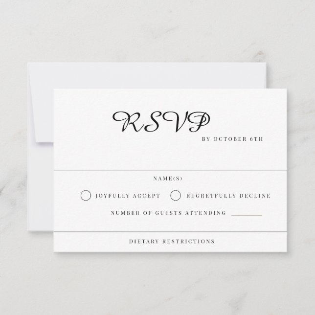 Cartão RSVP Modern Wedding (Frente)