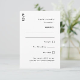 Cartão RSVP Modern Wedding