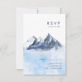Cartão RSVP Modern Winter Mountain Pattern Wedding