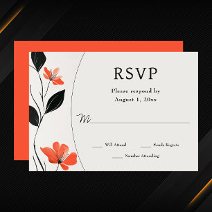 Cartão RSVP Moderna Elegância Floral com Casamento Bold Blooms