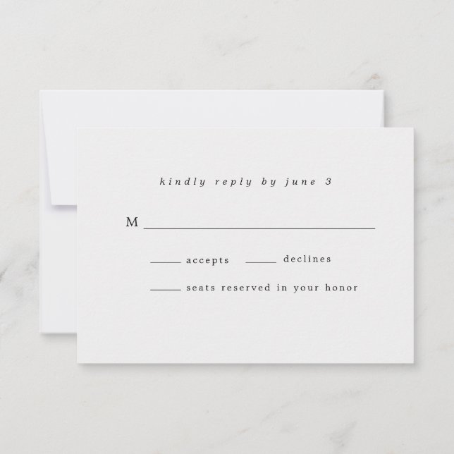 Cartão RSVP Moderno Delicar Cor-de-Rosa Esmagada (Verso)