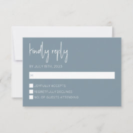 Cartão RSVP Moderno Dusty Blue