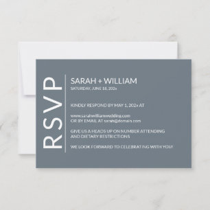 Cartão RSVP Moderno e Azul Minimalista