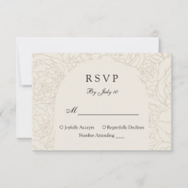 Cartão rsvp moderno elegante de casamento castanho