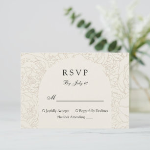 Cartão rsvp moderno elegante de casamento castanho