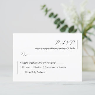 Cartão RSVP Moderno Minimalista