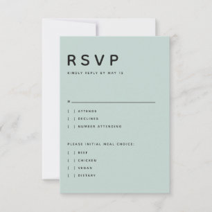 Cartão RSVP Moderno Minimalista Editorial Todas Maiúsculas Sea