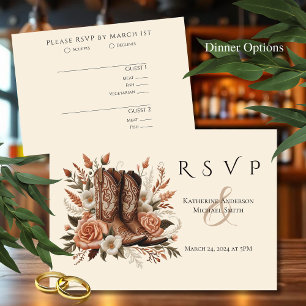 Cartão RSVP Moderno País Elegante - Flores Ocidentais