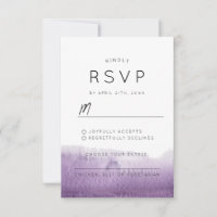 Moderno Roxo Abstrato Aquarela Chique Casamento