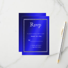 Cartão RSVP Molho Azul Masculino e Largura 50º Aniversário